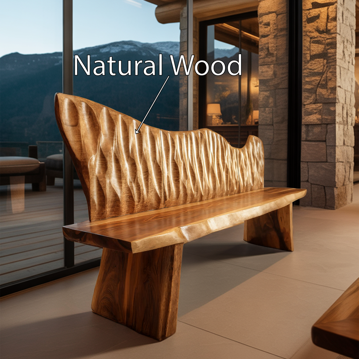 Handcrafted Rustic Wood Entryway Bench For Home Interior