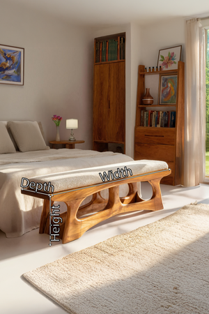 Handcrafted Curved Wood Bench For Furniture Styling