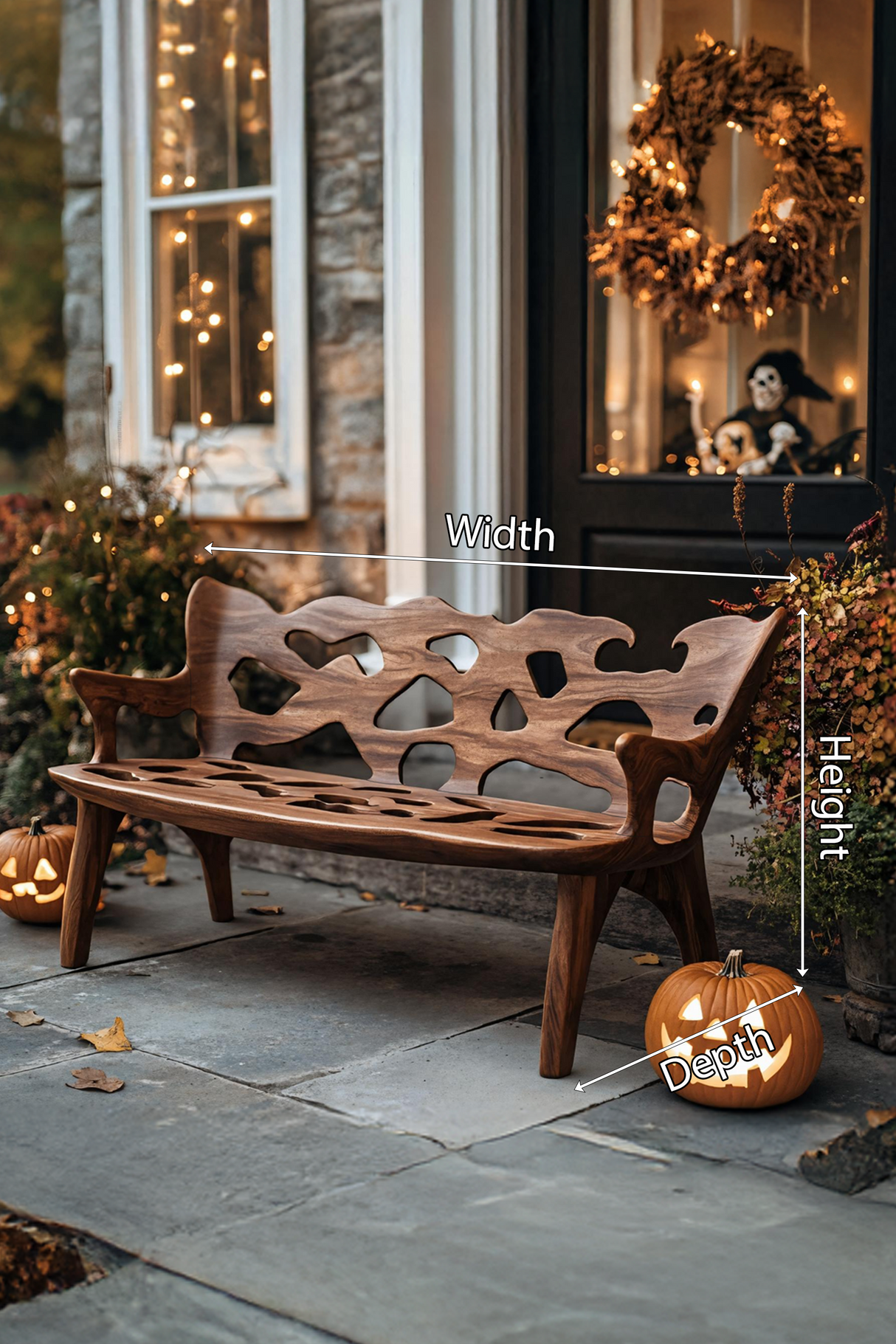 Mid Century Wooden Bench For Living Room Furniture Decor