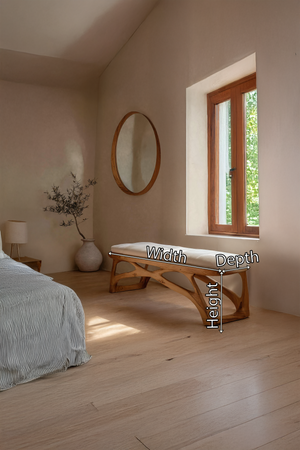 Minimalist Wooden Bench For Bedroom Interior Accent