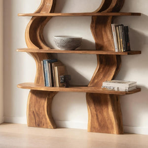 Organic Carved Shelf Storage Display For Home Office