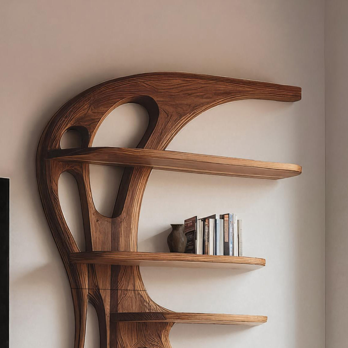Modern Organic Bookshelf For Living Room Interior Decor