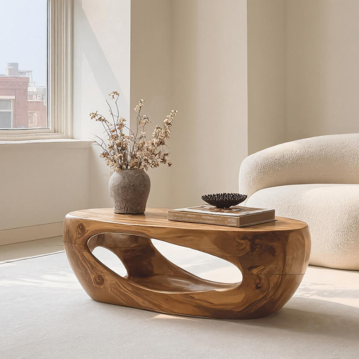 Mid Century Sculptural Coffee Table For Living Room