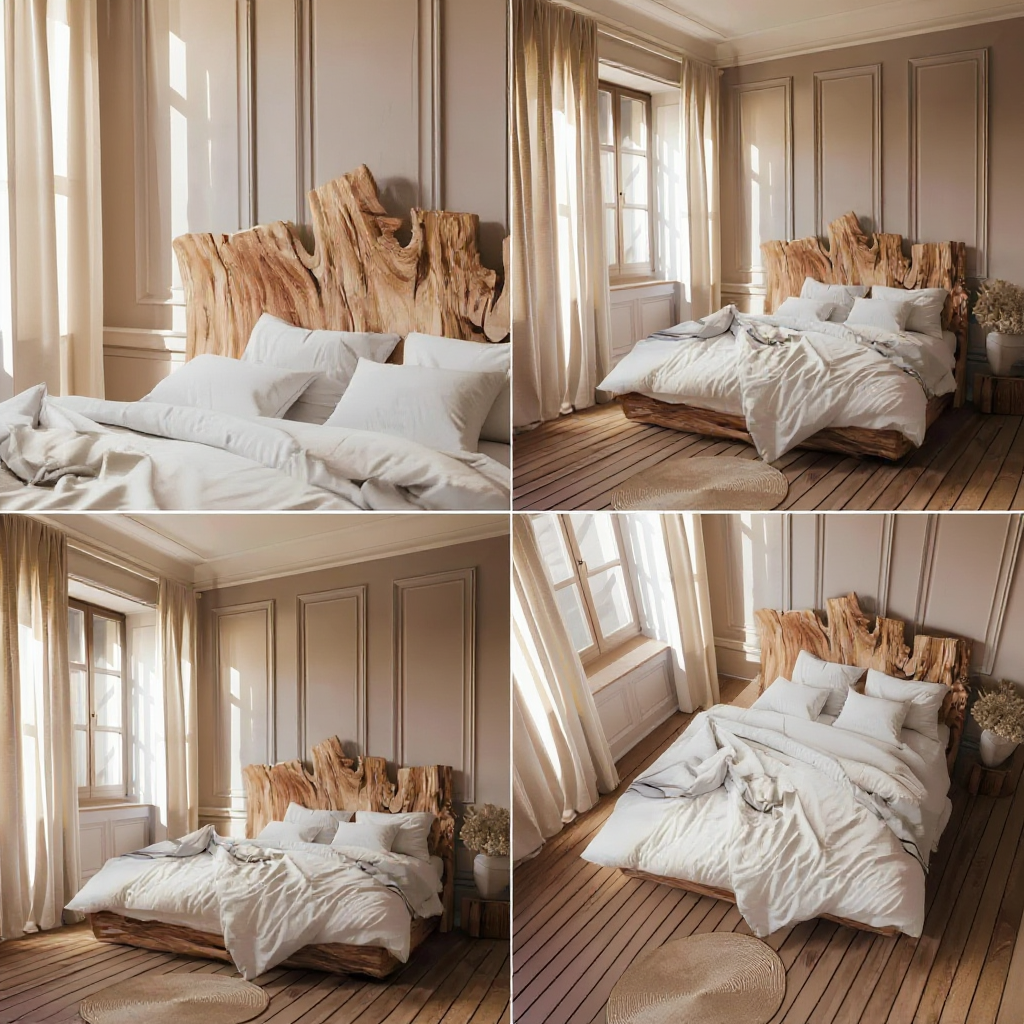 Rustic Live Edge Headboard For King Or Queen Bed