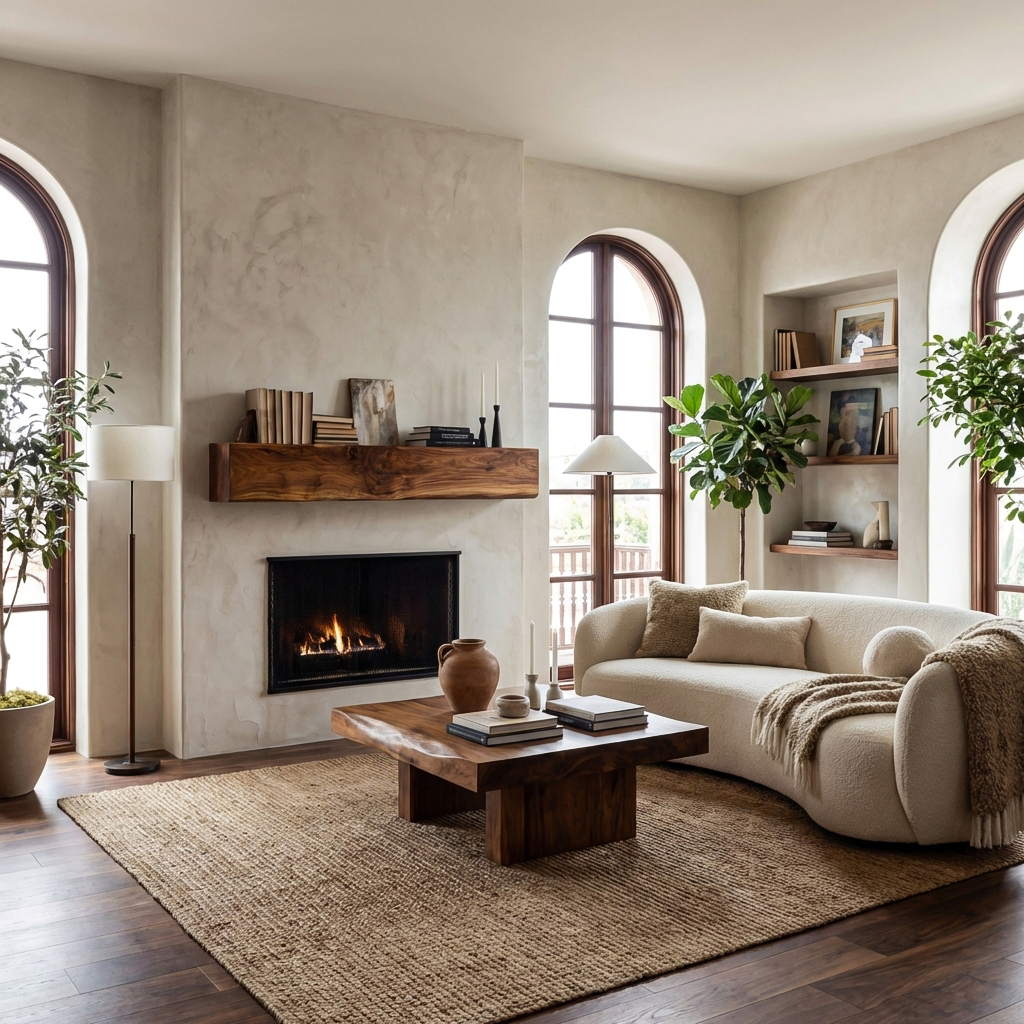 Wooden Fireplace Shelf For Cozy Living Room Decor
