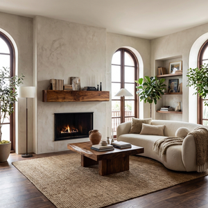 Wooden Fireplace Shelf For Cozy Living Room Decor