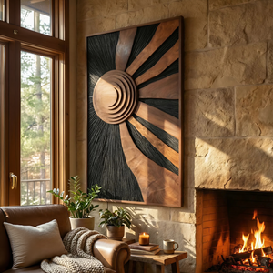 Mid Century Flowing Wall Sculpture For Dining Area Decor