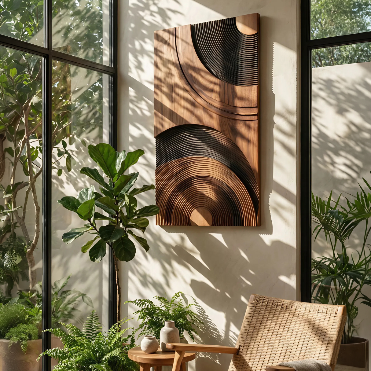 Contemporary Sculptural Wall Art Panel For Hallway Decor