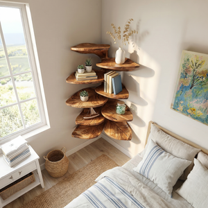 Modern Leaf Corner Shelf Entryway Wall Organizer Display