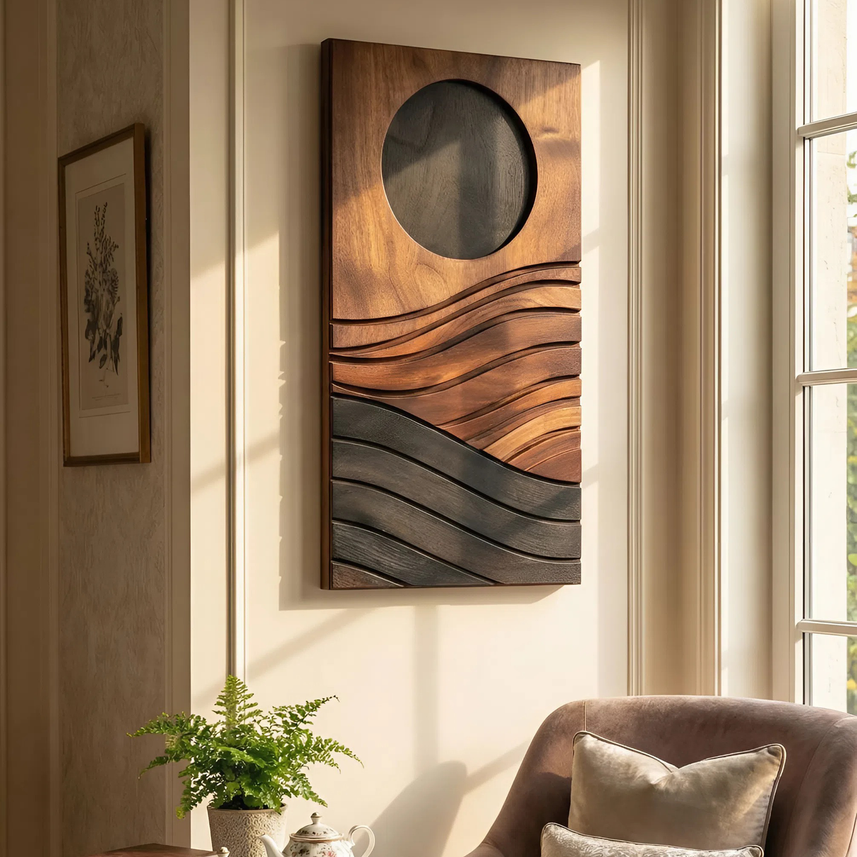 Modern Flowing Wall Sculpture For Kitchen And Dining Display