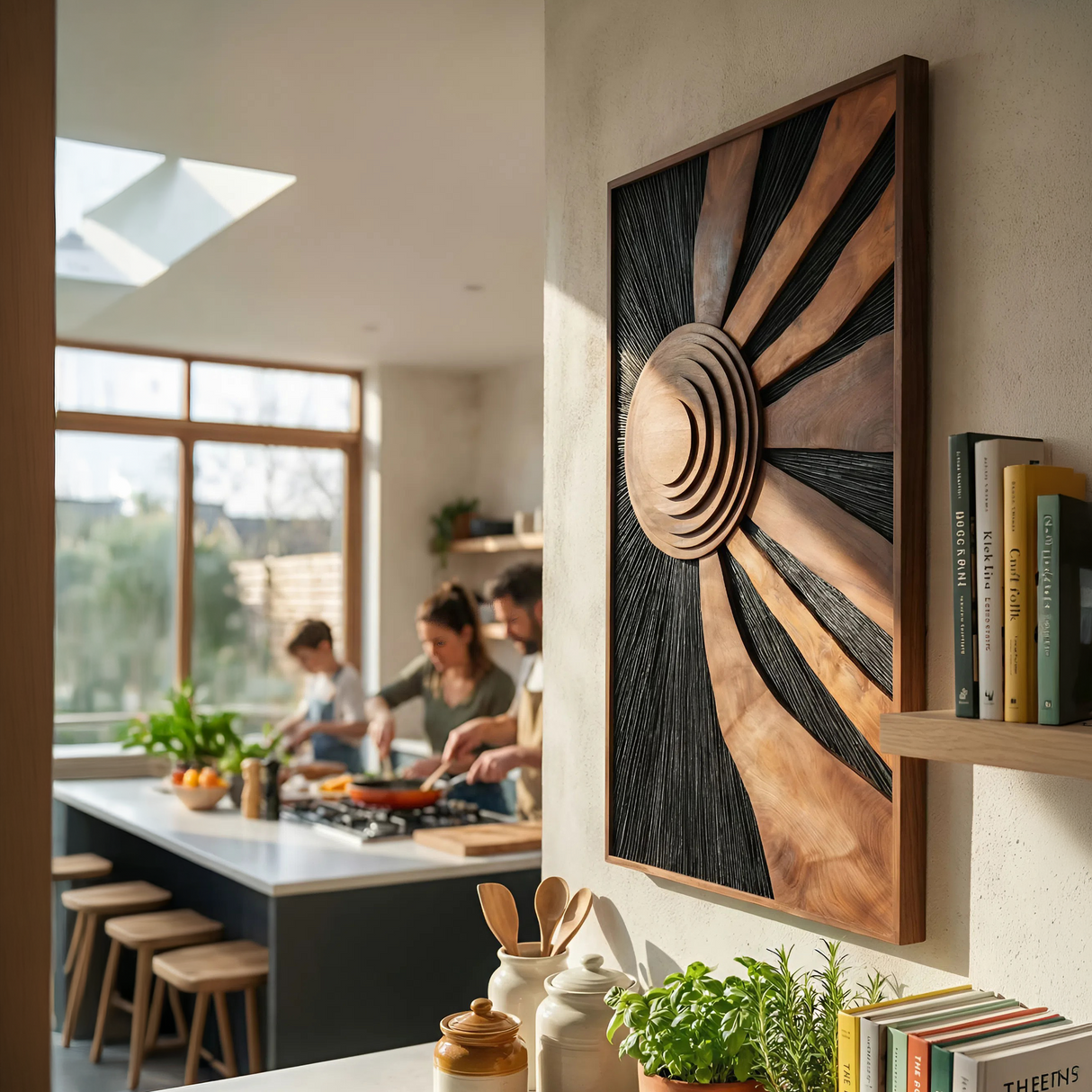 Mid Century Flowing Wall Sculpture For Dining Area Decor