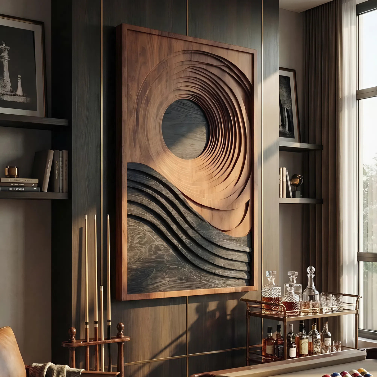 Minimalist Organic Wall Sculpture For Bathroom Decor