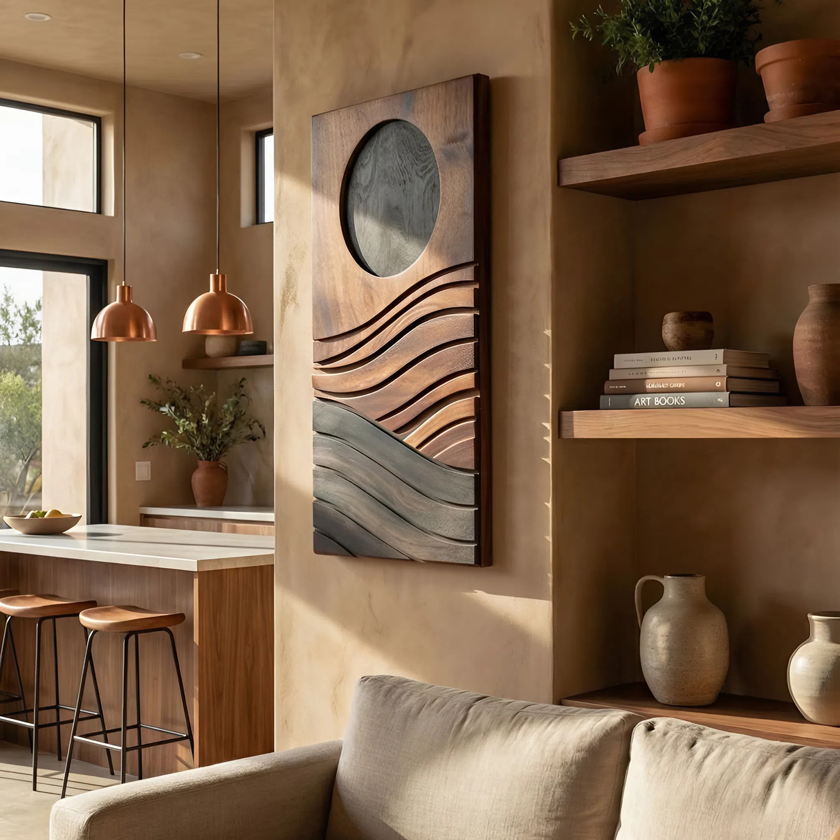 Mid Century Abstract Wall Decor For Living And Entry Accent