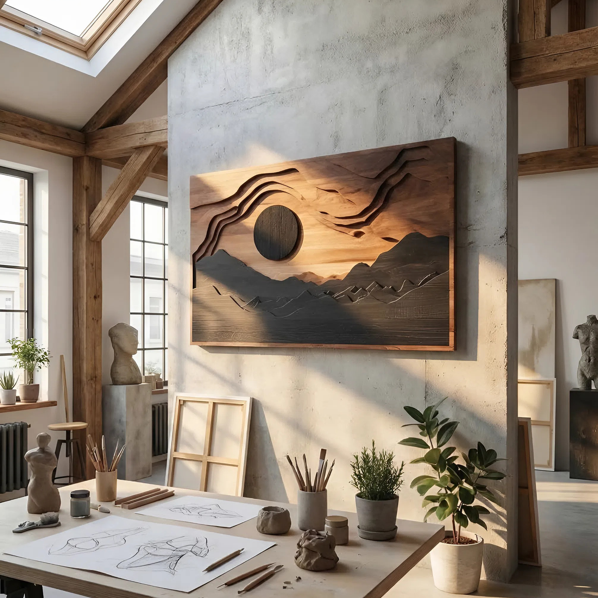 Modern Sculptural 3D Wall Art For Living Room Accent
