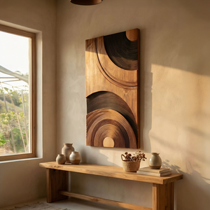 Contemporary Sculptural Wall Art Panel For Hallway Decor