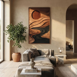 Mid Century Flowing Wall Decor For Entryway Accent