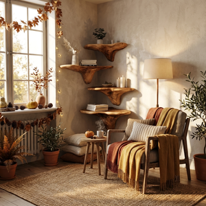 Modern Solid Wood Mushroom Shelf For Bedroom Furniture Decor