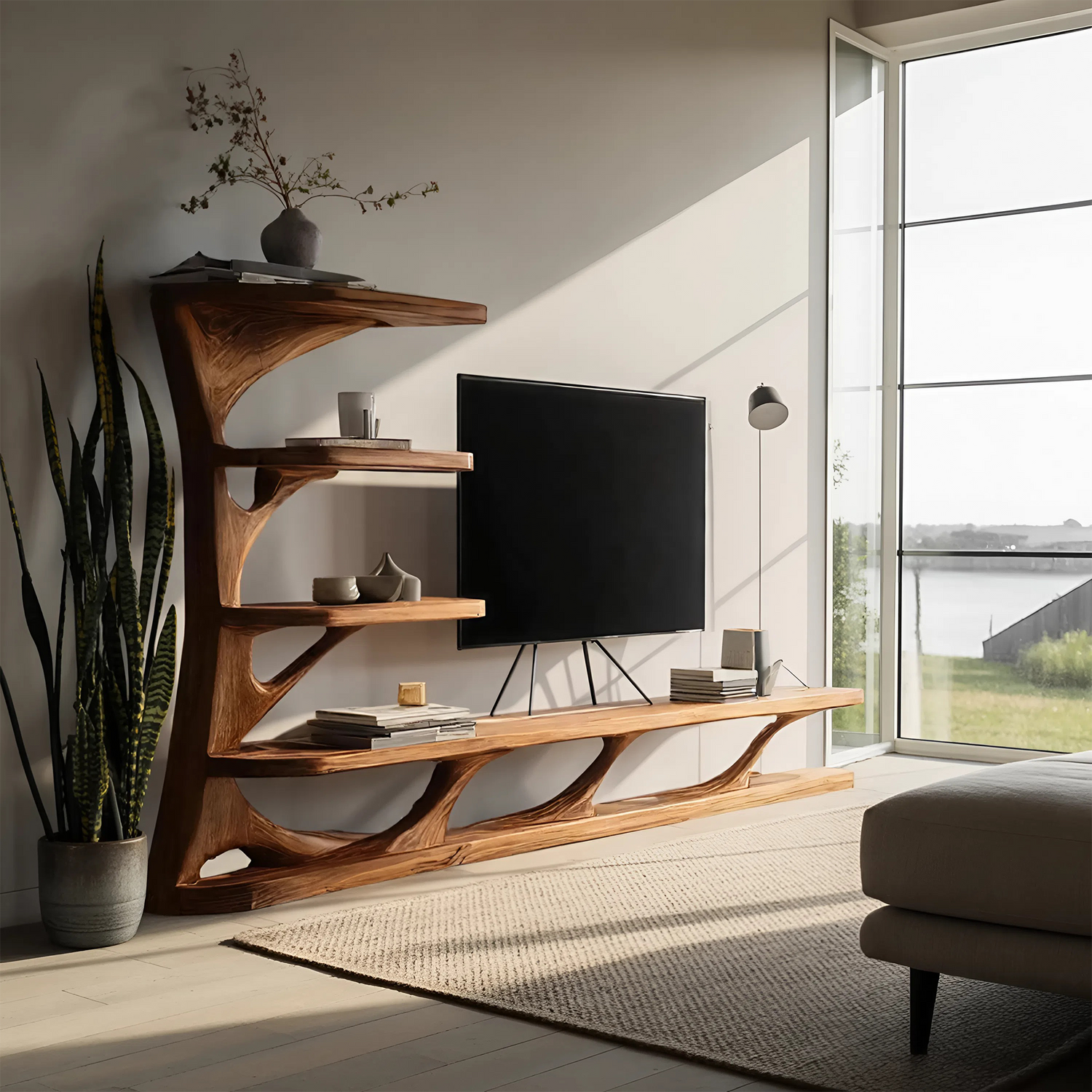Modern TV Console With Branch Design For Living Room