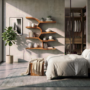 Minimalist Live Edge Floating Shelf For Living Room Display