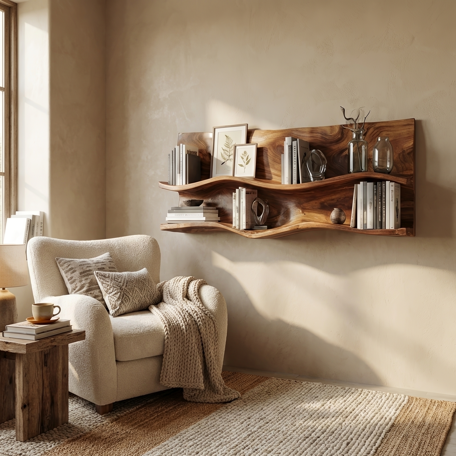 Farmhouse Wooden Entryway Organizer Shelf For Hallway Storage
