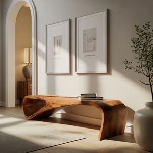 Statement Bench With Smooth Curved Form For Modern Home