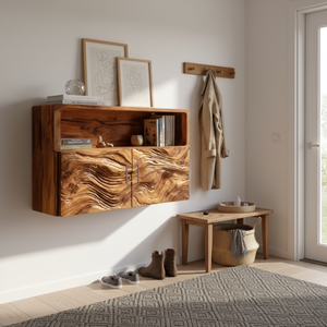 Rustic Live Edge Floating Shelf For Living Room Wall Decor Display