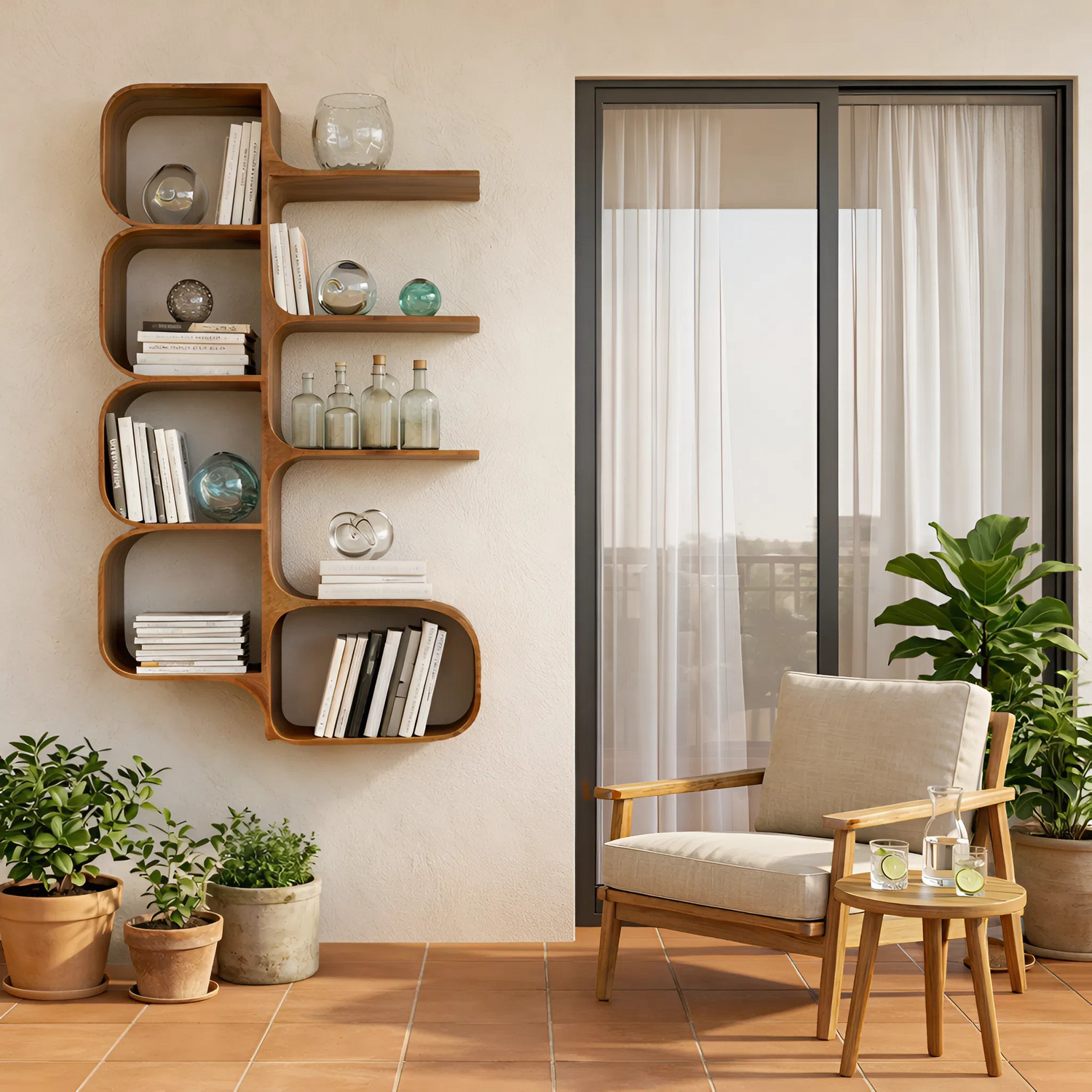 Minimalist Wooden Kitchen Display Shelf For Pantry Organizer