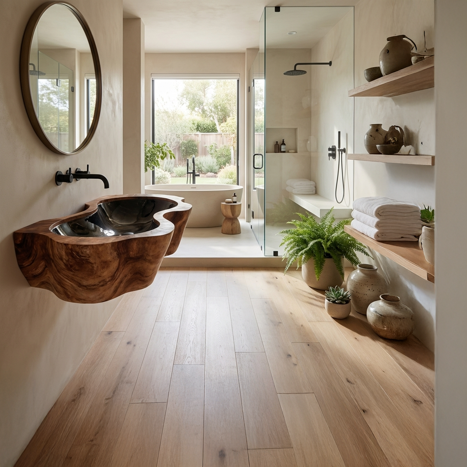 Farmhouse Live Edge Wood Vanity Sink For Natural Furniture Decor