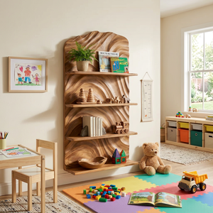 Rustic Handcrafted Wooden Wall Rack For Entryway Storage Display