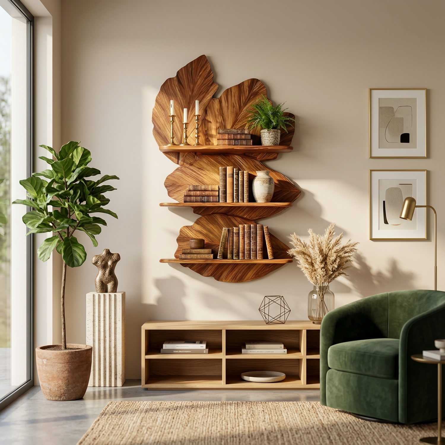 Modern Live Edge Floating Shelf For Bedroom Wall Decor Storage
