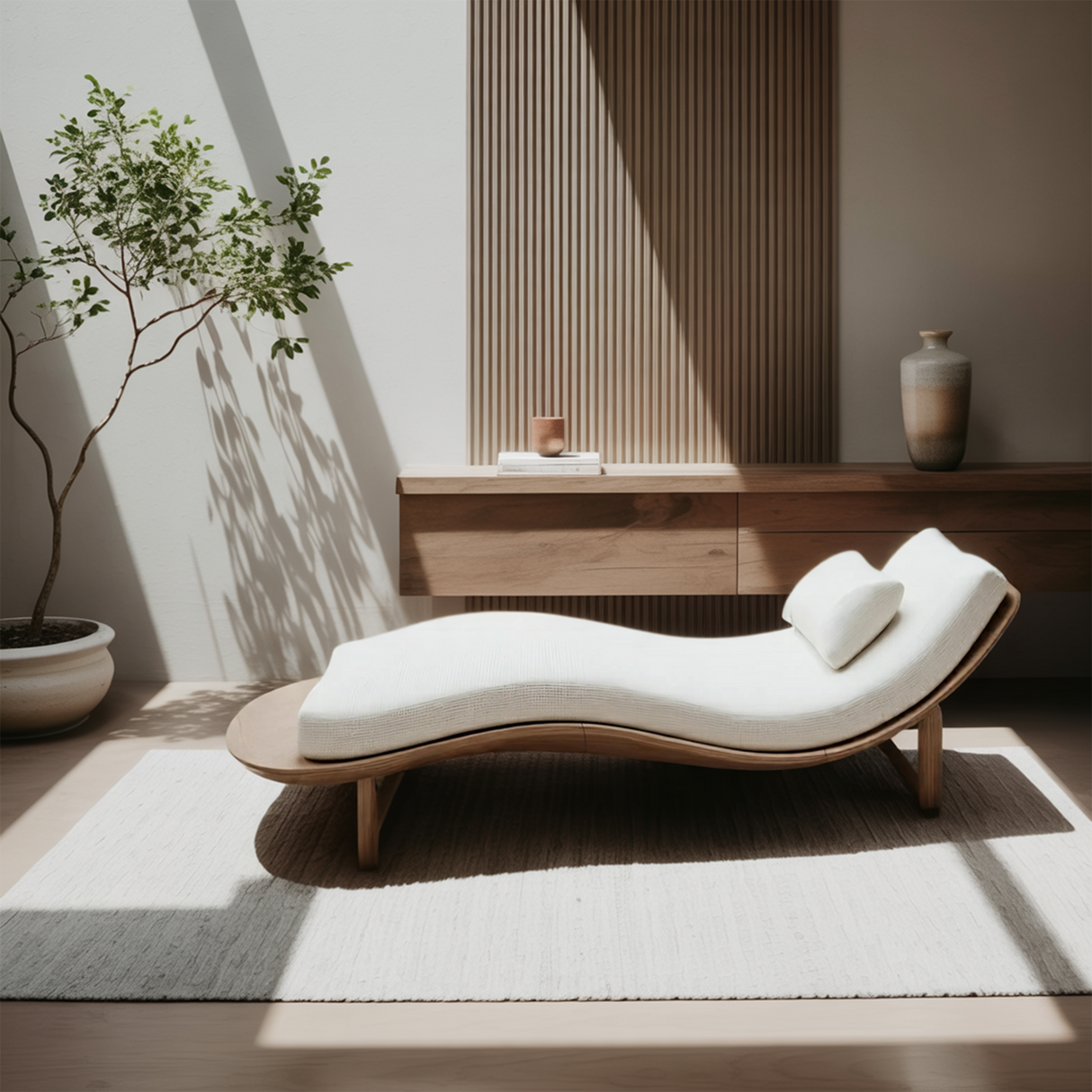 Mid Century Rustic Solid Wood Garden Daybed For Bedroom Furniture