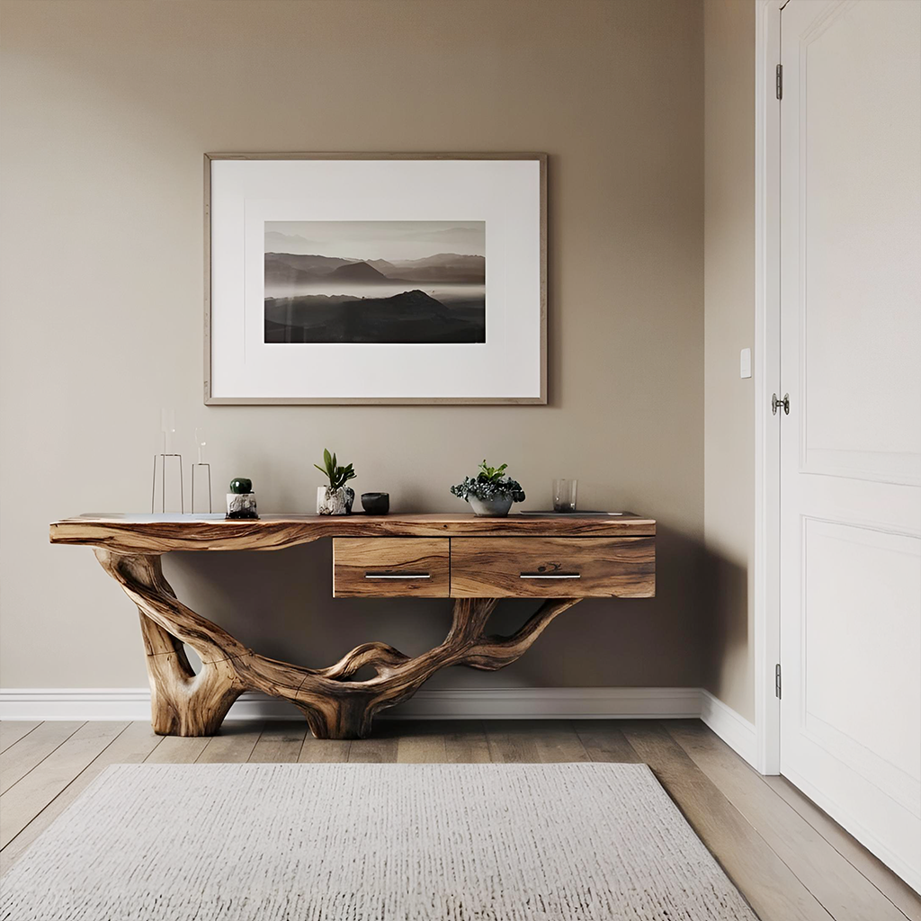 Rustic Wooden Console Table For Furniture Decor Vintage Farmhouse