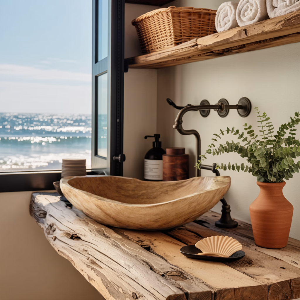Wood Wash Basin Rustic Design For Farmhouse Bathroom