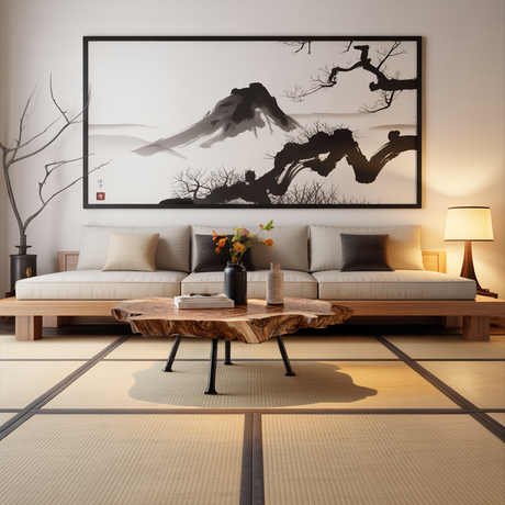 Rustic Wood Table For Boho Style Living Room