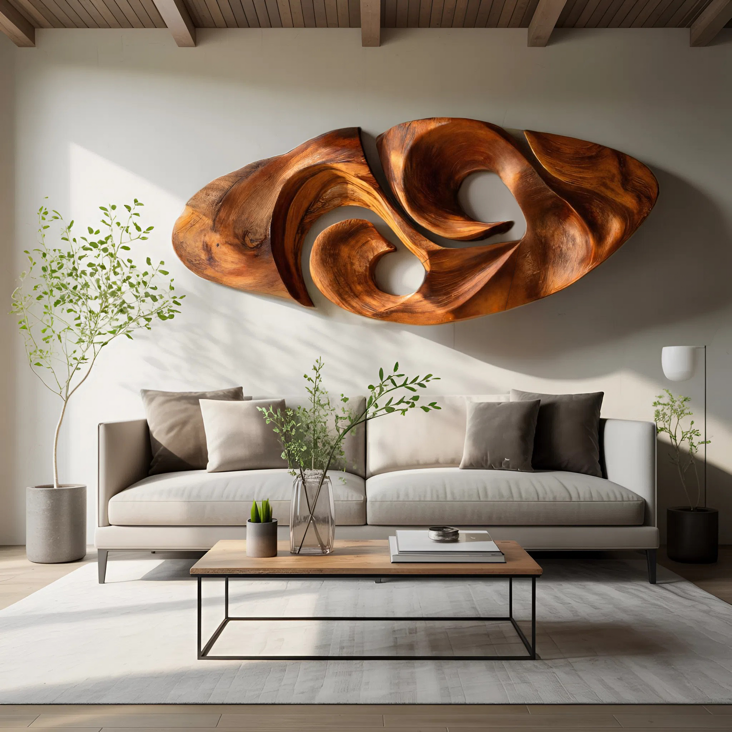 Modern Organic Sculptural Wall Art For Living Room