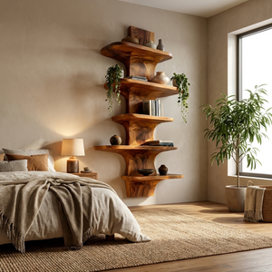 Modern Wooden Floating Bookshelf For Minimalist Home Decor