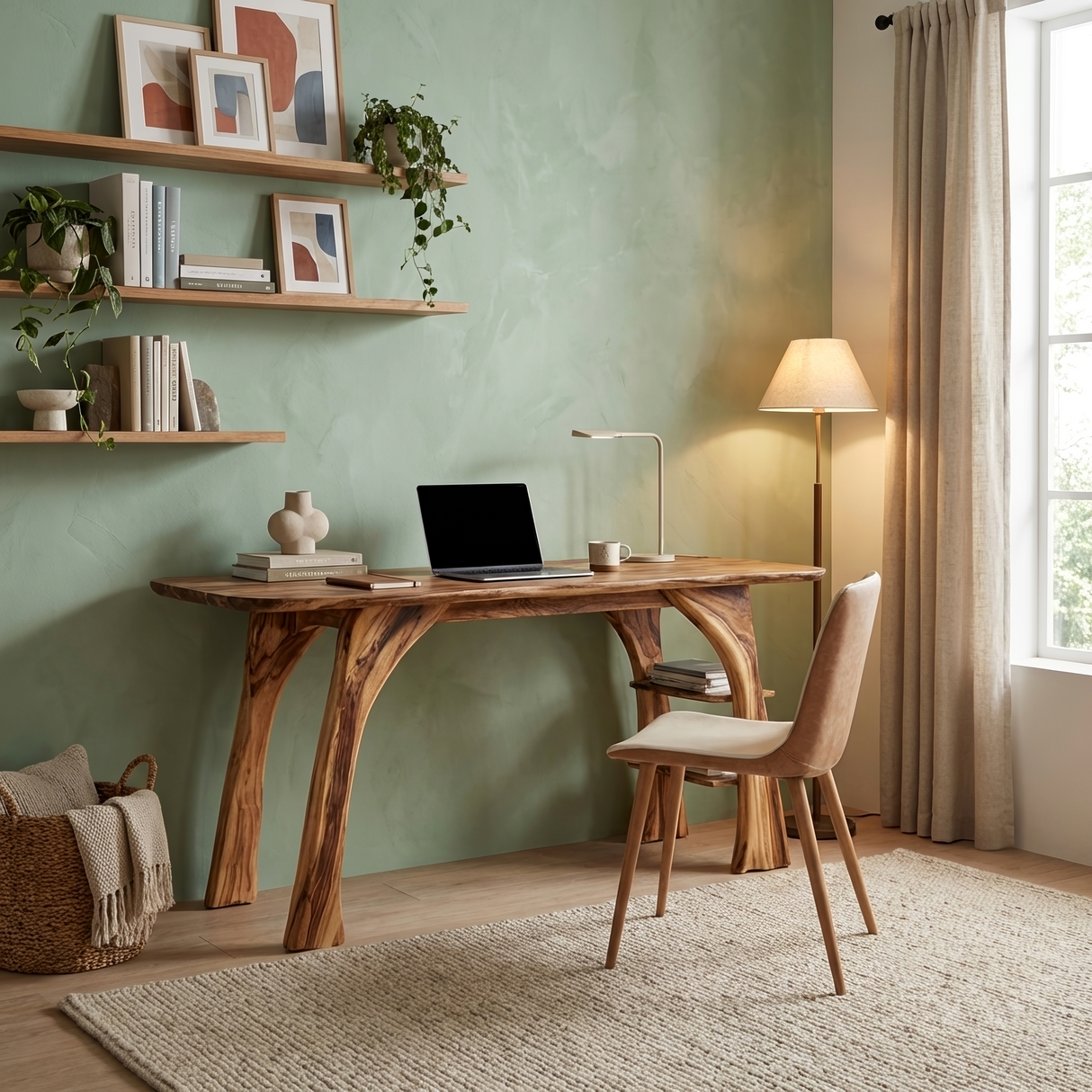 Farmhouse Solid Wood Desk For Bedroom Or Creative Workspace