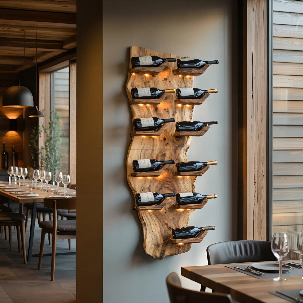 Farmhouse Live Edge Wine Holder For Living Room Furniture