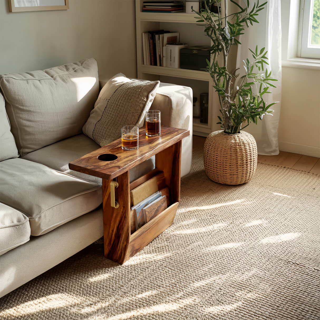 Mid Century Solid Wood Armrest For Furniture Decor