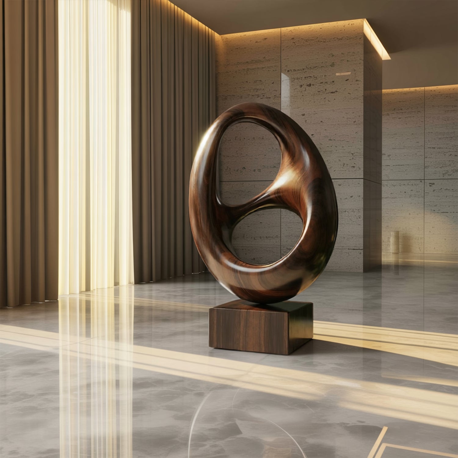 Farmhouse Abstract Wood Garden Sculpture For Yard Decor