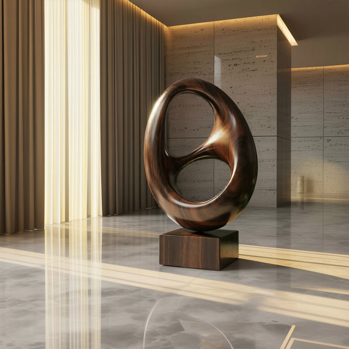 Farmhouse Abstract Wood Garden Sculpture For Yard Decor