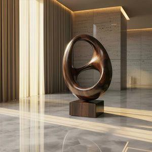 Farmhouse Abstract Wood Garden Sculpture For Yard Decor