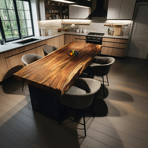 Furniture Decor Handcrafted Wooden Live Edge Dining Table