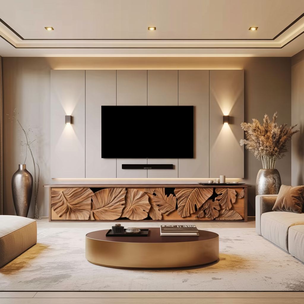 Rustic TV Cabinet For Farmhouse Living Room