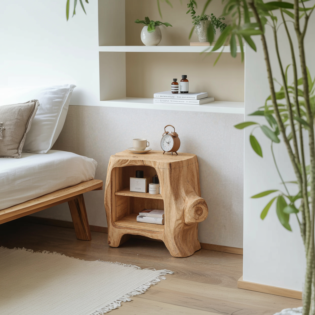 Handcrafted Wooden Nightstand For Unique Bedroom