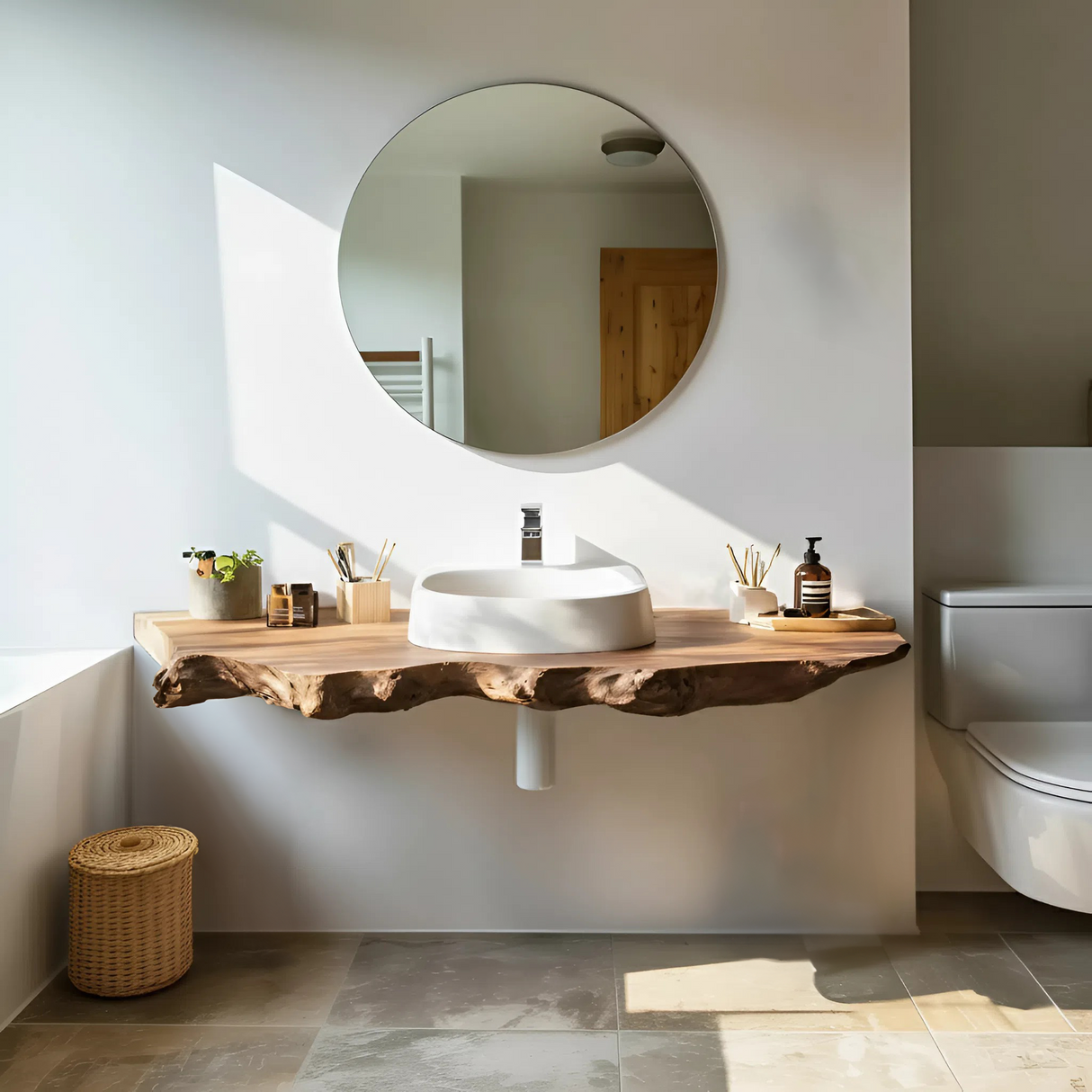 Handcrafted Wooden Vanity For Natural Bathroom Style