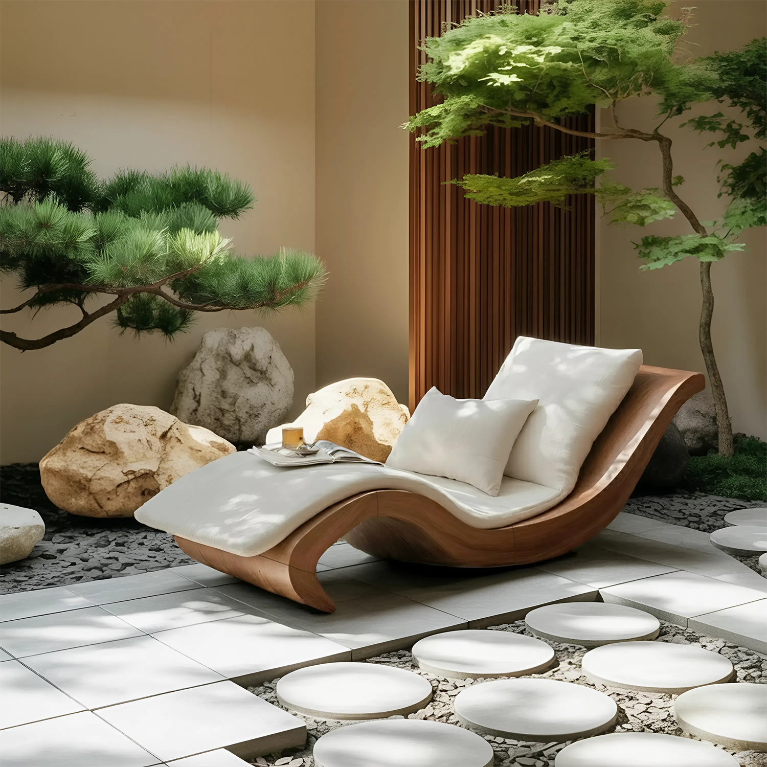 Mid Century Wooden Daybed For Living Room Furniture Decor