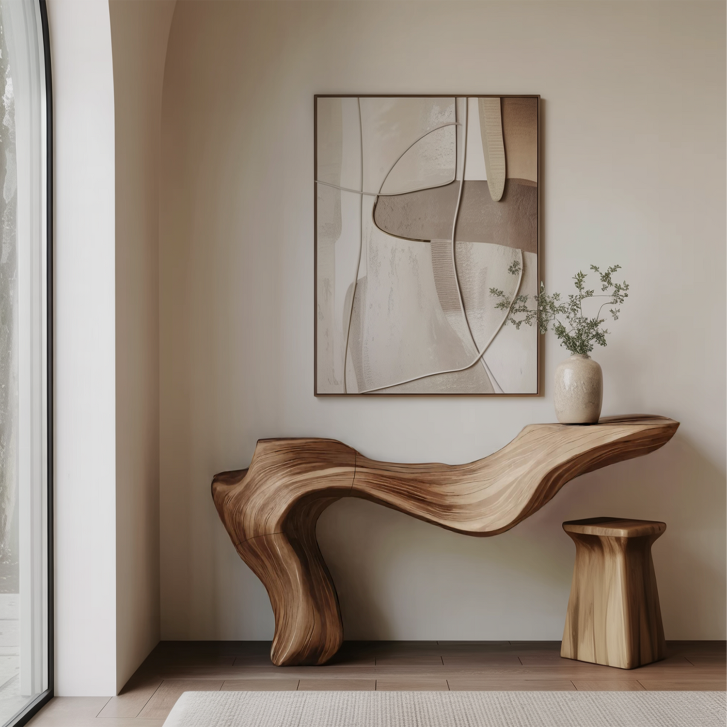 Rustic Live Edge Console Table for Entryway Design Ideas