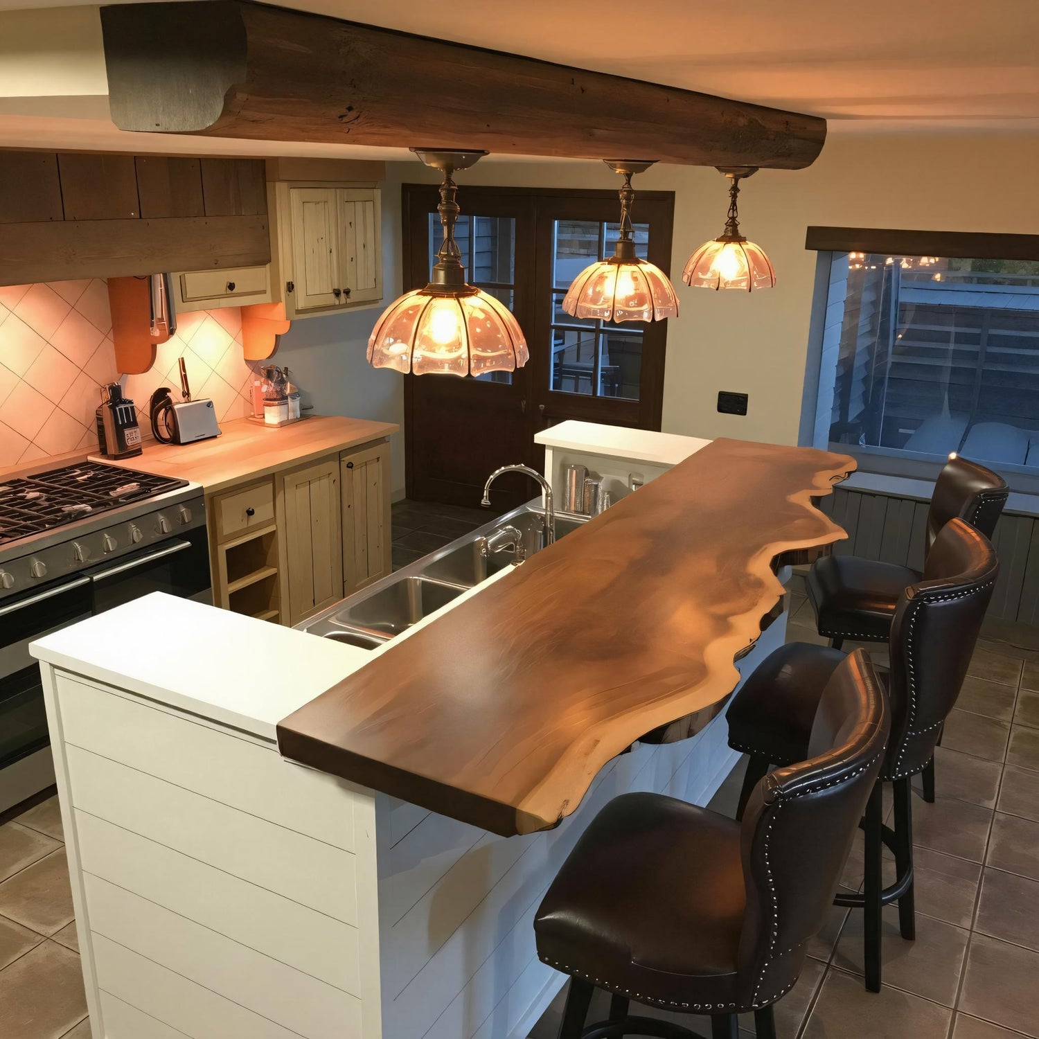 Live Edge Kitchen Island Countertop For Custom Kitchen Remodel Or Renovation