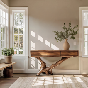 Handcrafted Live Edge Entryway Table For Living Room Modern Farmhouse